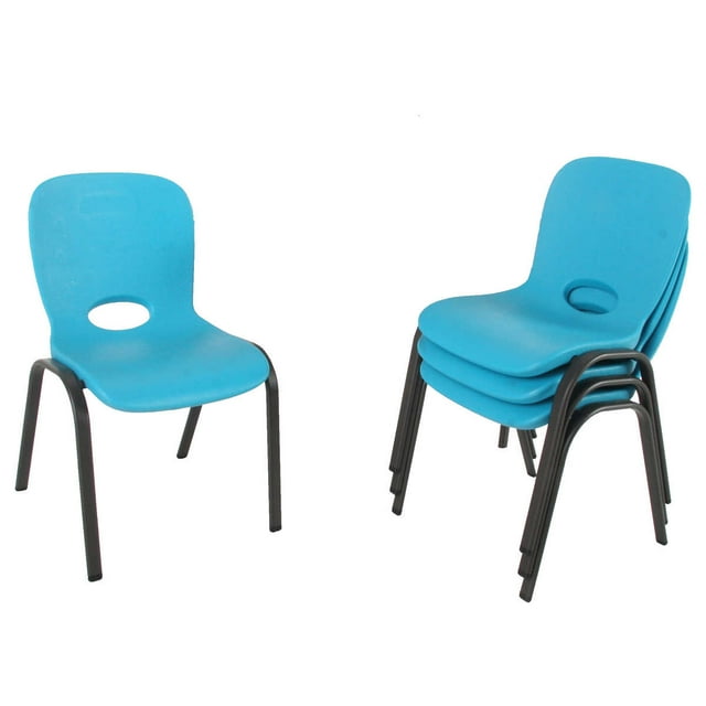 Lifetime Chaises Empilables Contemporaines pour Enfants, Lot de 4 (Bleu)