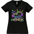 thumbnail image 3 of Inktastic Mardi Gras Masks and Beads Women's Plus Size V-Neck T-Shirt, 3 of 5