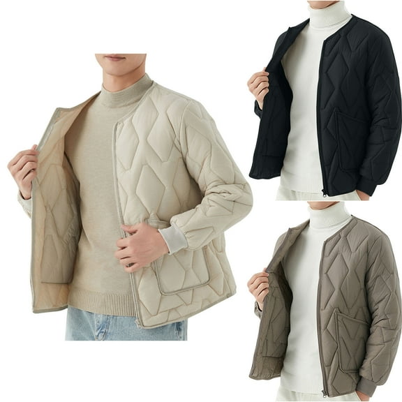 Wavsuf Men's Bomber Jacket Winter Jackets Lightweight for Men Coat Black Size 3XL