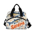thumbnail image 6 of FORMRS Reusable Lunch Bag for Work School Leakproof Insulated Cooler with Adjustable Shoulder Strap, Blue Sardines Pattern, 6 of 6