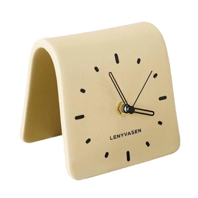Desktop Ceramic Clock Simplicity Desk Clock Home Decoration Living Room Bedside Silent Desk Clock