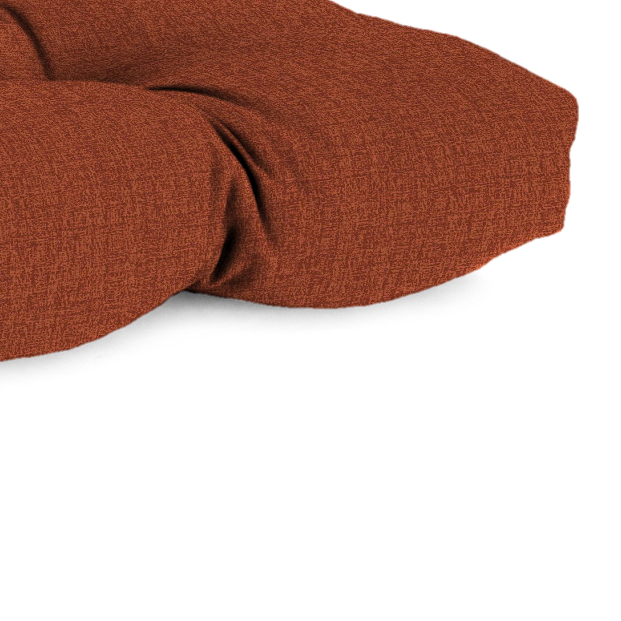 Jordan Manufacturing 44" x 18" McHusk Brick Red Crosshatch Rectangular Tufted Contoured Crosshatch Outdoor Wicker Settee Bench Cushion