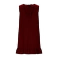 thumbnail image 6 of Bosfbaoi Women's Sleeveless Ruffle Hem Mini Dress, Solid Color Loose Fit Casual Sundress, Soft Breathable Lightweight Dress for Daily Summer, 6 of 9