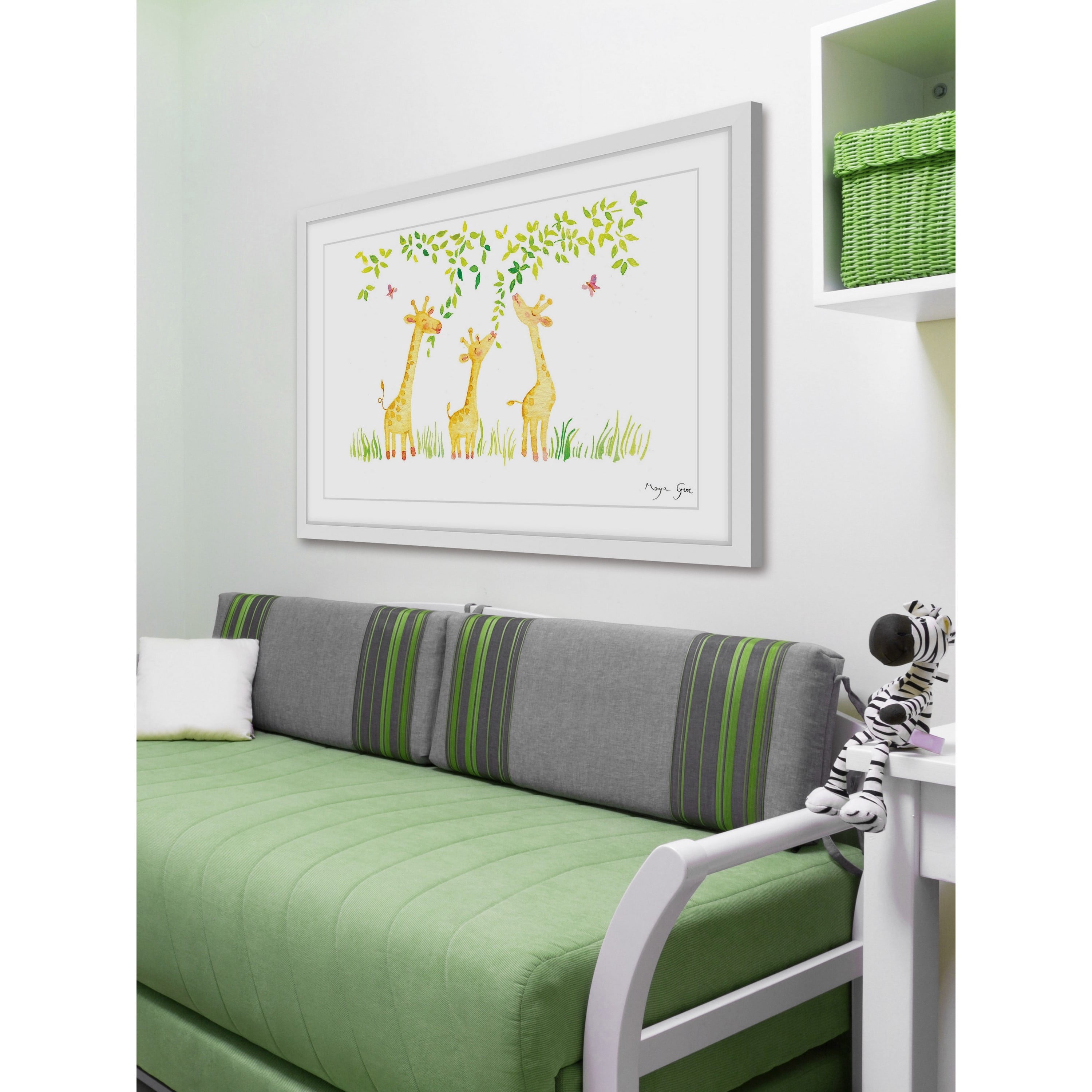 Marmont Hill "Three Giraffes" by Maya Gur Framed Painting Print