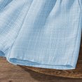 thumbnail image 6 of UngA Girls Button Down V Neck Sleeveless Tank Top and Shorts Set Cute Two Piece Summer Outfits for Kids 8-9 Years,Sky Blue, 6 of 7