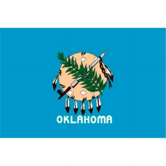 Annin Flagmakers 144400 4 ft. X 6 ft. Colonial Nyl-Glo Indoor Oklahoma Flag with Fringe
