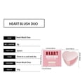 thumbnail image 7 of Heart-Shaped Dual-Color Blush in Pink, Floral Face Powder with Matte and Shimmer, Buildable Cheek Contour Compact for Rosy Flush – 3g, 7 of 7