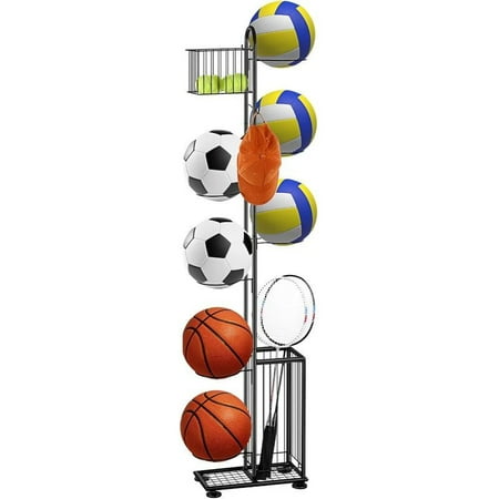 7-Tier Sports Ball Organizer with Baskets – Freestanding Basketball Volleyball & Football Storage Rack for Indoor/Outdoor Use – Easy Assembly Multi-Functional Hooks Included 7-Tier Sports Ball Organizer with Baskets – Freestanding Basketball Volleyball & Football Storage Rack for Indoor/Outdoor Use – Easy Assembly Multi-Functional Hooks Included