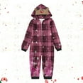 thumbnail image 2 of Odeerbi Christmas Onesie Pajamas for Family Holiday Sleep Jumpsuit Long Sleeve Family Christmas Pajamas Matching Sets Kids Fashion Lattice Print Plush Jumpsuit Sleepwear PJs Set Red, 2 of 5
