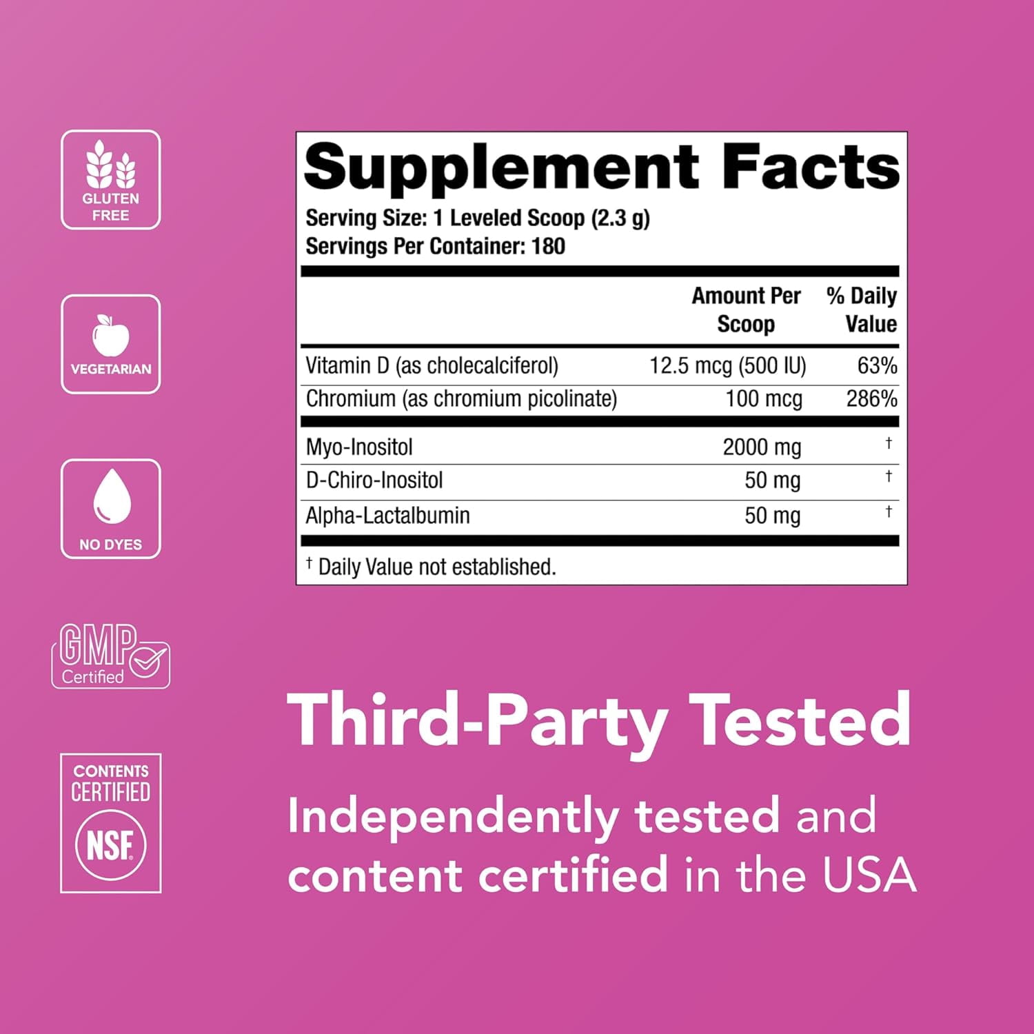 Theralogix Ovasitol Plus Canister Metabolic Health Supplement - Myo-Inositol & D-Chiro Inositol+Chromium Picolinate+Alpha-lactalbumin & Vitamin D