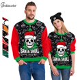 thumbnail image 2 of Sudadera de calavera de Papá Noel para hombres y mujeres, jersey de cuello redondo, Top de gran tamaño, estampado 3D, ropa de calle Hip Hop, ropa de Halloween y Navidad, 2 of 4