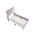 thumbnail image 5 of Poundex Adjustable V-Stitch Headboard Twin Bed Frame in Pink Velvet, 5 of 8