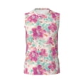 thumbnail image 4 of Yiaed Purple Watercolor Flowers Print Men's Singlet Vests Summer Running Muscle Tank Tops Gym Undershirt Round Neck Sleeveless for man, 4 of 5