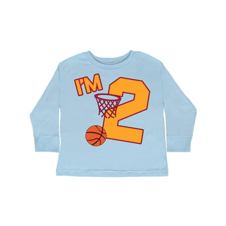 

Inktastic Im Two! second birthday basketball Gift Toddler Boy or Toddler Girl Long Sleeve T-Shirt
