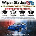 thumbnail image 2 of 2015 Volkswagen Golf R Beam Wiper Blades Wipers w/1yr Warranty (Set of 2) (WiperBladesUSA), 2 of 5