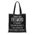 thumbnail image 1 of POGLIP Canvas Tote Bag Funny Inspirational Quotation Meme Motivation Life Incorrect Password Reusable Shoulder Grocery Shopping Bags Handbag, 1 of 1