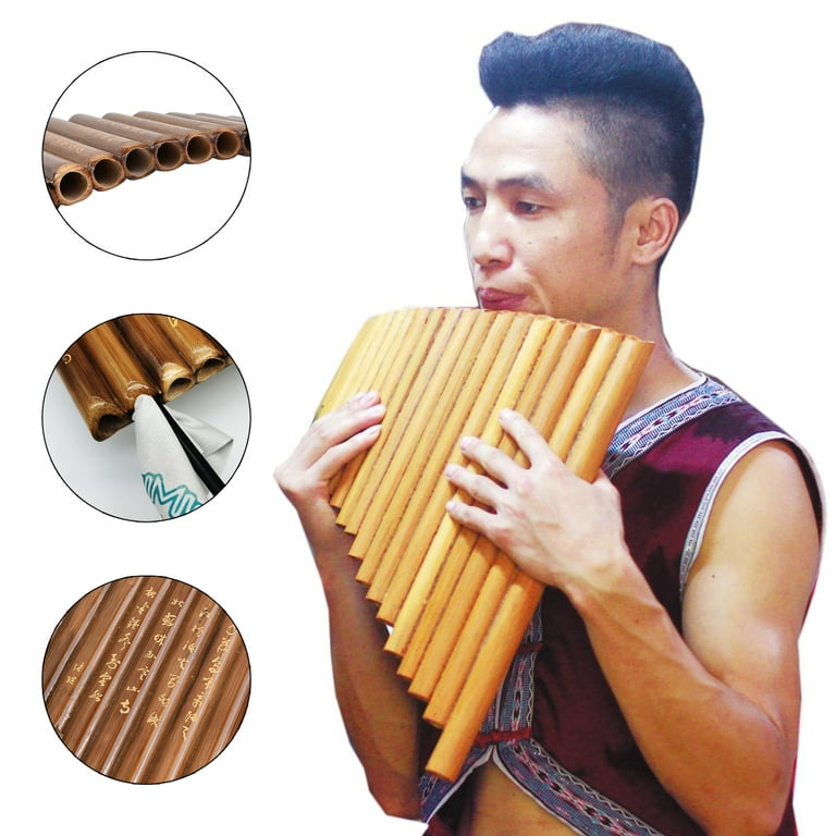 Eujgoov Pan Flute 15 Pipes Pan Flute G Tone Chinese Palestine