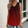 thumbnail image 5 of Qwertyu Womens Tank Tops V Neck Ruched Cute Summer Tops Loose Fit Casual Sleeveless Beach Vacation Clothes for Woman 2026 Wine S, 5 of 6