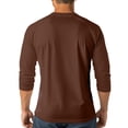 thumbnail image 5 of Nestiefly 3/4 Sleeve Shirt Men Summer Solid Color Henley Neck Baseball T-Shirts Casual Loose Fit Tees Baseball T-Shirt Brown S, 5 of 8