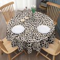 thumbnail image 3 of Black and Tan Leopard Print Round Tablecloth 60"x60",Wrinkle Wipeable Table Cloth for Kitchen Dining Room Picnic Patio Party, 3 of 6