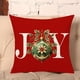 thumbnail image 1 of Fundas de cojín navideñas Emotion, juego de 18 x 18, rojo y blanco, decoración navideña rústica, muñeco de nieve, ciervo, alegría, cojín de invierno para el sofá del hogar, 1 of 4