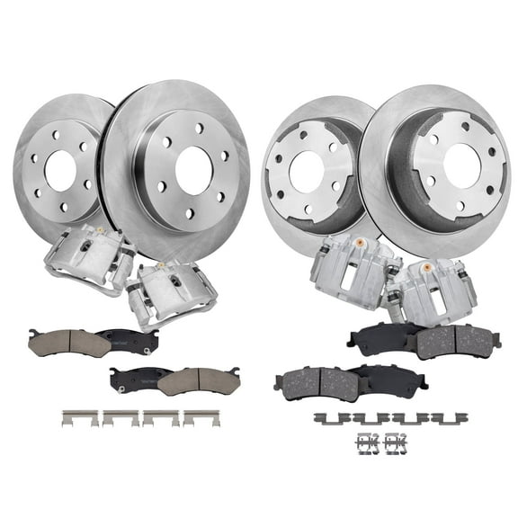Detroit Axle - Front Rear Disc Rotors Ceramic Pads Brake Calipers for Chevrolet Silverado GMC Sierra Suburban 1500 Tahoe Yukon: 12 inch Front & 12.78 inch Rear Rotors