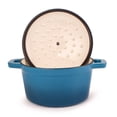 thumbnail image 3 of BergHOFF Neo 5pc Cast Iron Dutch Oven Set with 10" Fry Pan, 3qt. & 5qt., Blue, 3 of 8