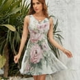 thumbnail image 7 of Pink Wildflowers (4) Women's Tank Dress V Neck Sleeveless Summer Sundress, 7 of 7