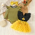 thumbnail image 2 of Zshosam First Birthday Outfit Girl Baby Girl Cute Long Sleeve Romper Layered Mesh Ruffled Skirt Warmers Infant Fall Outfit Size 12 18 Months,(Yellow 12-18 Months), 2 of 9