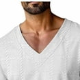 thumbnail image 4 of Xuniizn Mens Long Sleeve Shirts Solid V Neck Pullover Casual Loose Basic Sweatshirts Plus Size Soft Cozy Lightweight Sweater Tops, S-3XL, 4 of 6