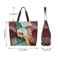 thumbnail image 2 of Large Capacity Single Shoulder Shopping Bag 19.7×15.7×5.9in Main Pocket Large To Accommodate Your Daily Needs Can Be Portable Can Be A Single Shoulder Back Deep Reddish-Brown Green Golden Marble, 2 of 8