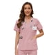 thumbnail image 4 of Set Scrub VIAOLI para mujer, pantalones deportivos con cuello en V y 8 bolsillos, 4 of 7