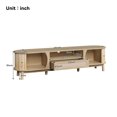 thumbnail image 4 of HMYG TV Stand with Doors and Drawers. Rattan TV Cabinet Solid Wood Doors Natural Country Style Storage Solutions, 4 of 10