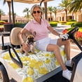 thumbnail image 3 of Golf Cart Seat Covers for 2 Seater,Yellow Daisy Microfiber Cart Seat Towel Blanket,Spring Floral Summer Botanical Watercolor Absorbent Breathable NonSlip Bench Seats Protector for Golf Course 51"x31", 3 of 9