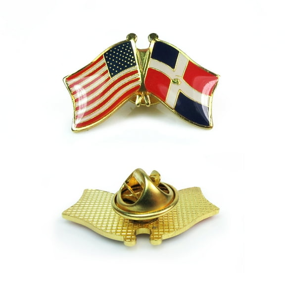 1 American & Dominican Republic Crossed Flags Lapel Pin Friendship Hat Cap Gift