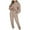 Khaki 2 piece outfits for women, variant on Usmixi Sweatsuits Set for Women Womens Long Sleeve Crewneck and Drawstring Jogger Pant 2 Piece Outfits Casual Solid Ladies Sports Tracksuits Sets Lounge Sets with Pocket Under $10
