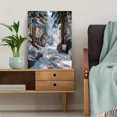 thumbnail image 4 of Snow Evergreen Winter Forest Path Canvas Print, Serene Seasonal Rustic Home Living Room Wall Decor Art, 4 of 7