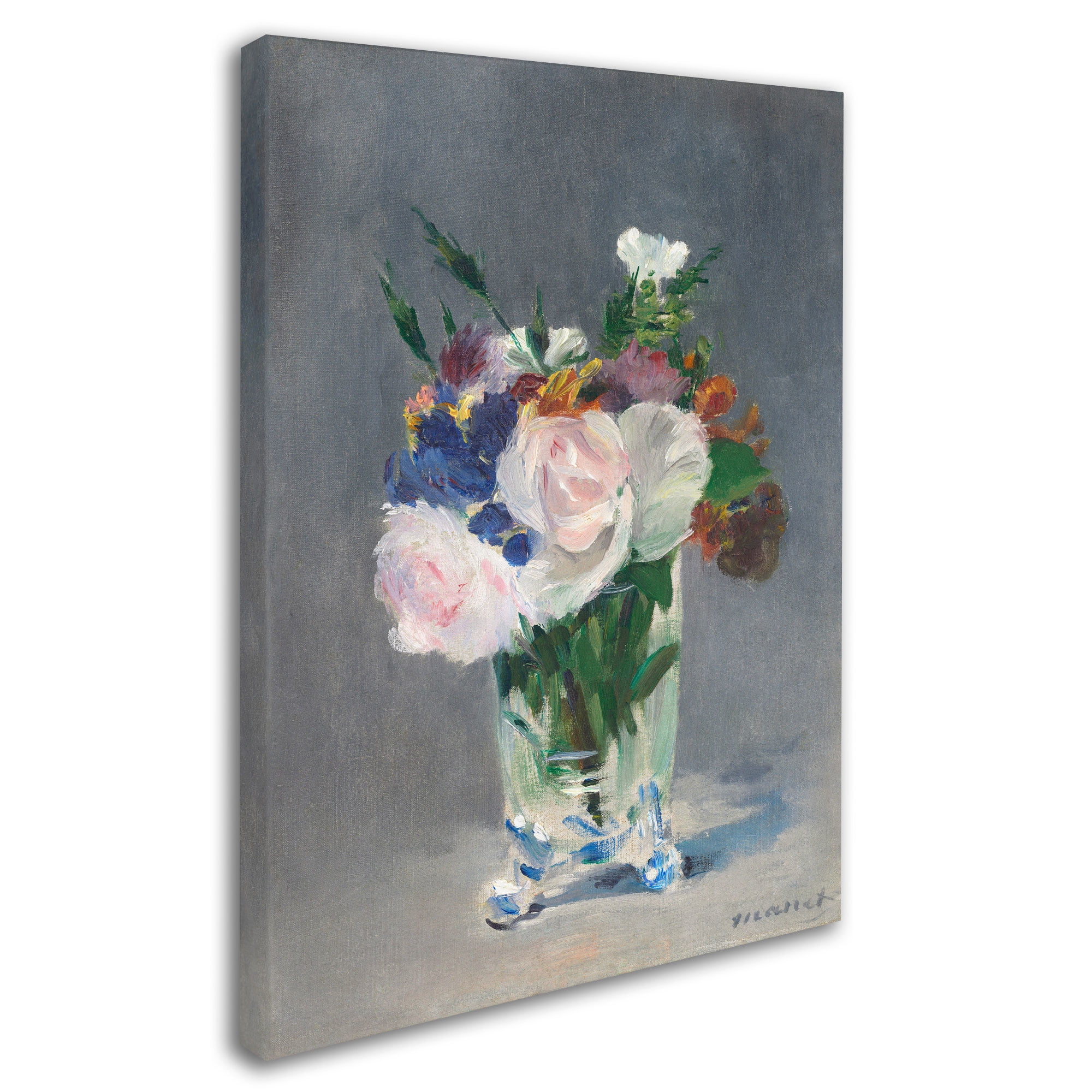 Trademark Fine Art "Flowers In a Crystal Vase" 1882 Canvas Art by Edouard Manet