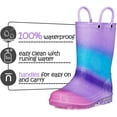 thumbnail image 4 of Kushyshoo Kids Blue Purple Glitter Light up Rain Boot Size 2 Big Girl, 4 of 7