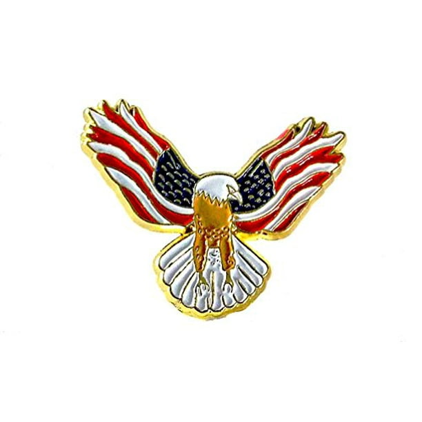 Pin and Patch Man - Eagle with USA Flags On Its Wings Patriotic Lapel ...