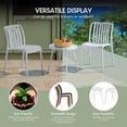 thumbnail image 4 of WestinTrends Playa 3-Piece Outdoor Patio Bistro Balcony Furniture Set With Stackable Chairs, White, 4 of 15