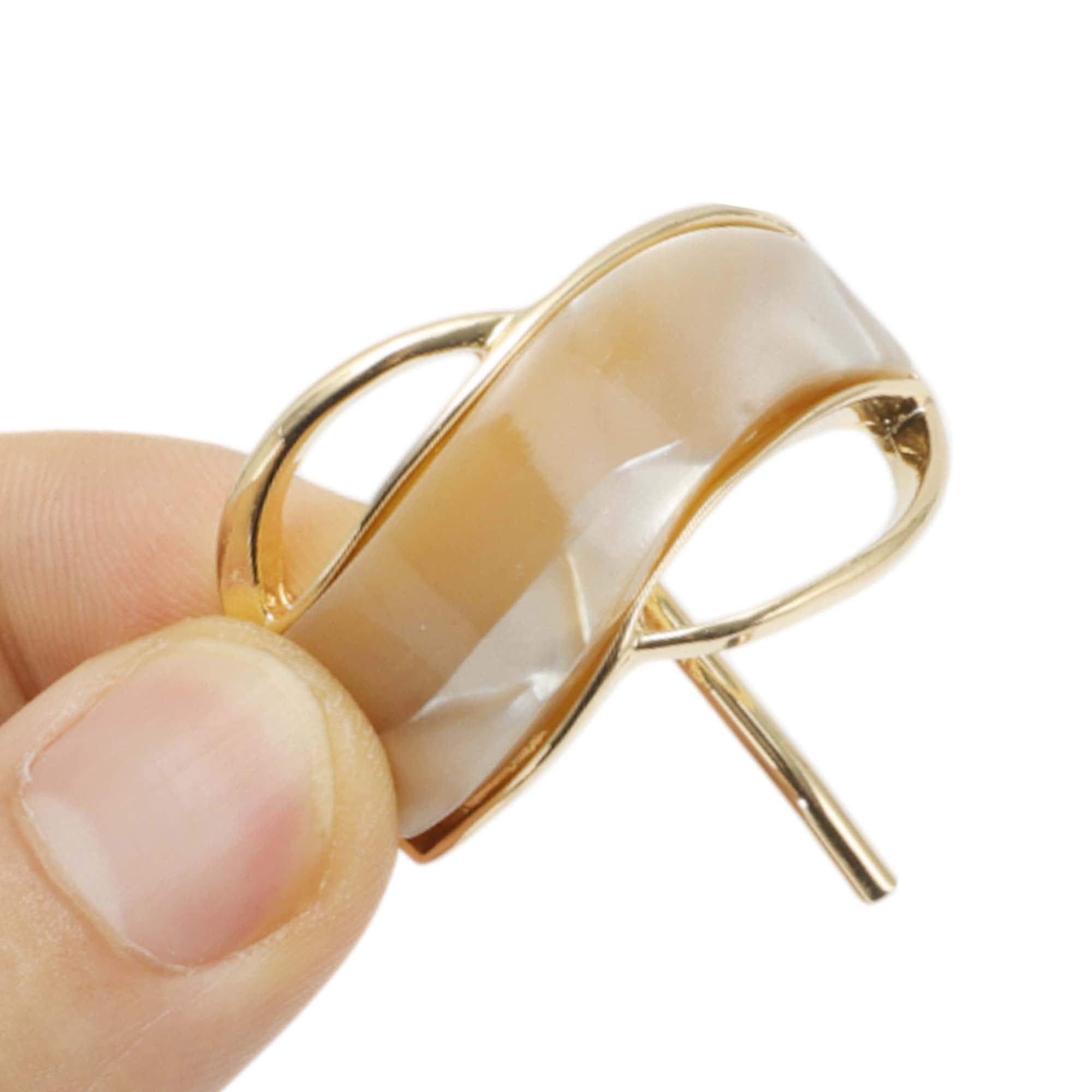 Unique Bargains Irregular Shaped Ponytail Buckle Hair Clip Coffee Color Gold Tone