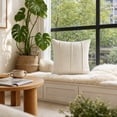 thumbnail image 6 of Decorative Square Throw Pillow Covers 18x18 Inch, Super Soft Chenille Pillows Farmhouse Fall Pillowcase for Living Room Bedroom Sofa Couch Cushion Cover White 45x45cm, 6 of 8