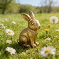 thumbnail image 4 of Small Sitting Resin Bunny Figurine, Mini Cute Rabbit Desktop Ornament, Handcrafted Easter Home Decor, Compact Animal Statue for Living Room Bedroom Desk Table Display, 4 of 8