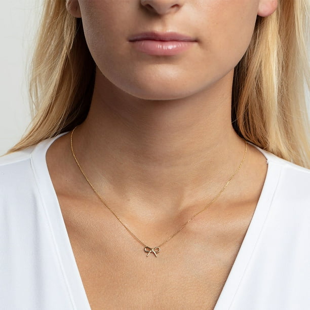 Bow Station Necklace in 14K Gold - Samsclub.com
