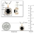 thumbnail image 3 of Dazzlingrock Collection 6mm Cushion Black Diamond & 0.10 CT Round White Diamond Dainty Halo Pendant with 18 inch Silver Chain for Women in 14K Rose Gold, 3 of 4