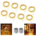 thumbnail image 1 of Cadena de luces alimentadas por batería (paquete de 8) 2M 20 luces LED de cadena Alambre de cobre resistente al agua, (blanco cálido, viene con 6 baterías de repuesto) oso de fresa Hogar, 1 of 5