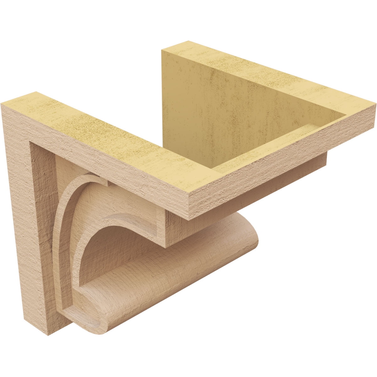 9"W x 9"D x 9"H Wide Alma Rough Cedar Woodgrain TimberThane Corbel, Primed Tan
