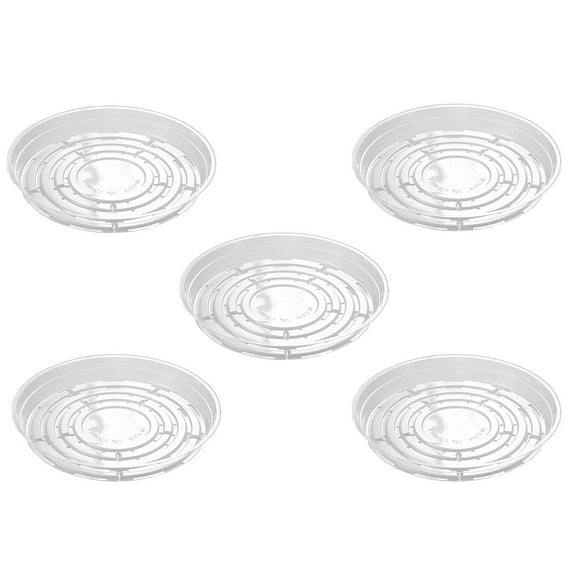 pdqouc Clearance 5 Packs Clear Plastic Plant Saucers Flower Pot Trays Plant Trays for Indoors Outdoors Collects Flower Pot and Excess Water for Indoor & Outdoor Plants