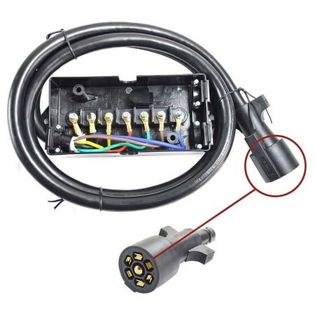 - Superior Electric RVA1566 7-Way Trailer RV Truck Cord & Plug with 7-Pole Wiring Junction Box – 8ft Cable
